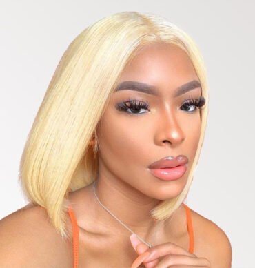 Blonde Short Bob Human Hair Wig Straight 13x4 13x6 HD Lace Front 613 Wigs 180% Density