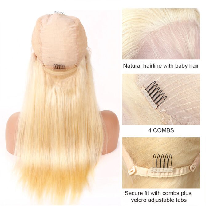 613 Blonde HD Lace Front Wigs Brazilian Straight Human Hair Wigs 180% Density