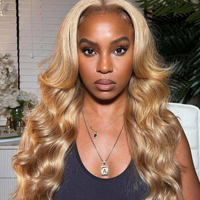 Honey Blonde #27 Colored 6x5 13x4 HD Lace Full Frontal Wig Body Wave Human Hair Wigs