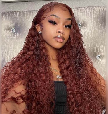 Reddish Brown Water Wave 6x5 13x4 HD Lace Full Frontal Wig Copper Color Glueless Human Hair Wig