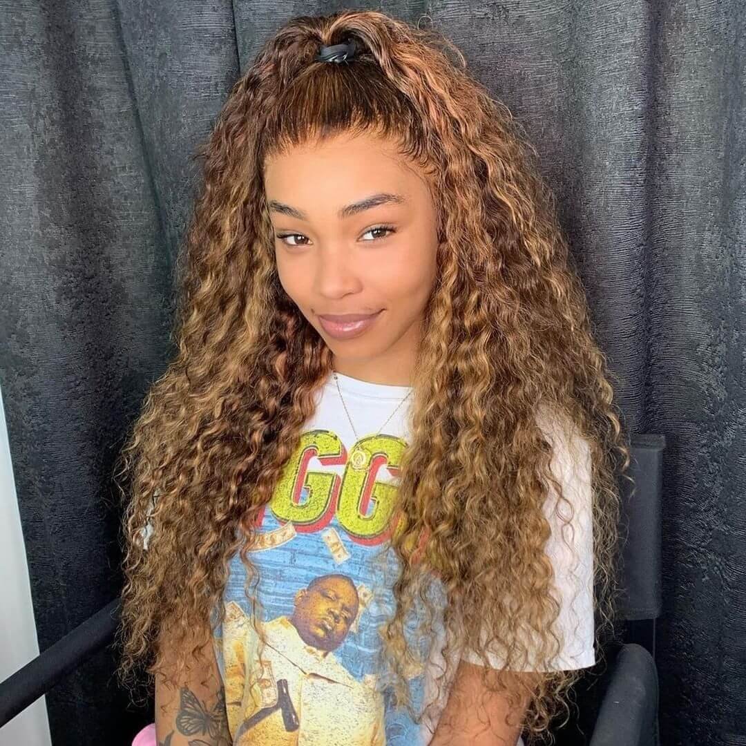 Highlight Deep Wave Honey Blonde 6x5 Wear Go 13x4 HD Lace Front Wig Mix Color 4/27 Human Hair Wigs