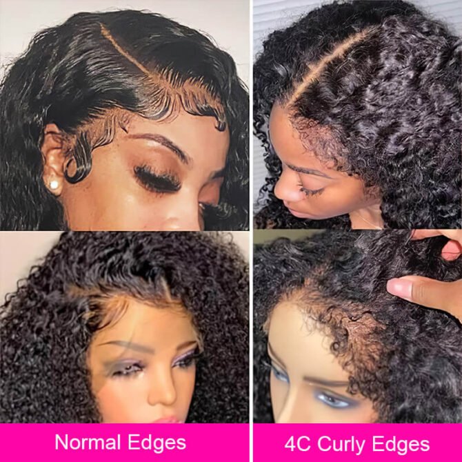4C Edges Hairline | Deep Wave 5x5 13x4 HD Lace Glueless Human Hair Wig Realistic Hairline