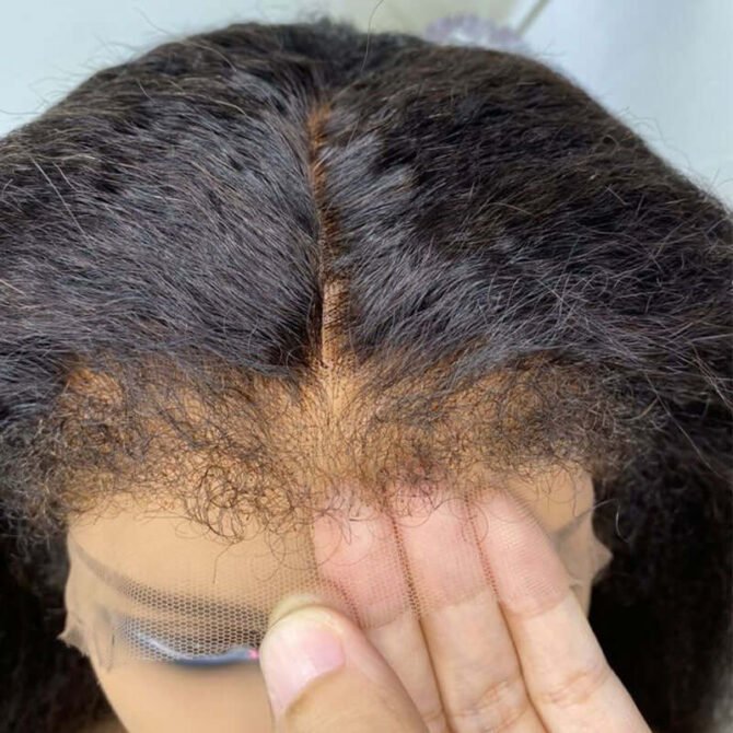 4C Edges Kinky Straight 5x5 13x4 HD Lace Glueless Wig | Realistic Kinky Hairline