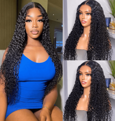 Curly HD Lace Closure Wigs 5x5 Invisible HD Lace Glueless Human Hair Wig 180% Density Bleached&Plucked
