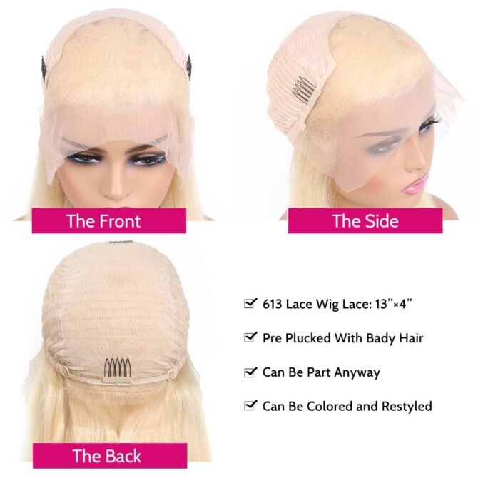 613 Blonde Brazilian Body Wave Human Hair Wigs 13x4 13x6 HD Lace Front Wigs 180% Density