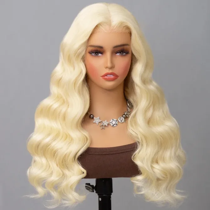613 Blonde Body Wave 6x5 Lace Wear Go Glueless Wig 100% Human Hair Pre Bleached Knots Easily Redyed