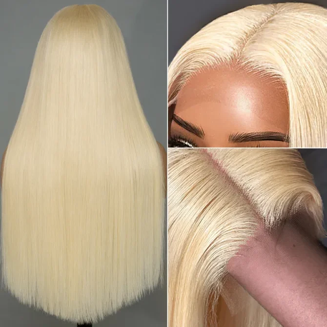 613 Blonde HD Lace Front Wigs Brazilian Straight Human Hair Wigs 180% Density