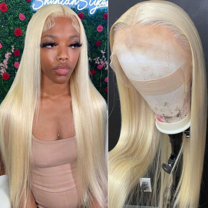 613 Blonde HD Lace Front Wigs Brazilian Straight Human Hair Wigs 180% Density