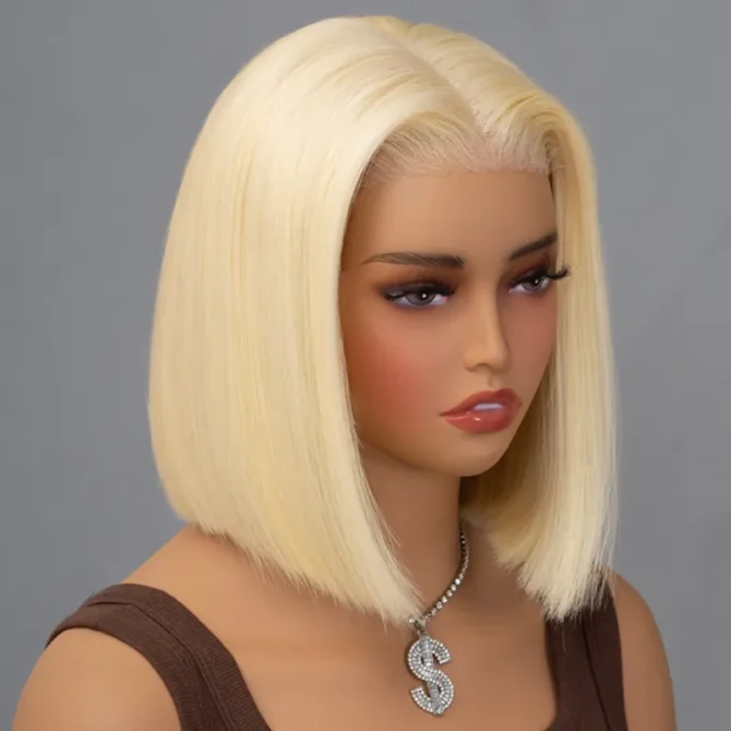 613 Blonde Bob Wig Straight 13x4 13x6 HD Lace Wig 180% Density