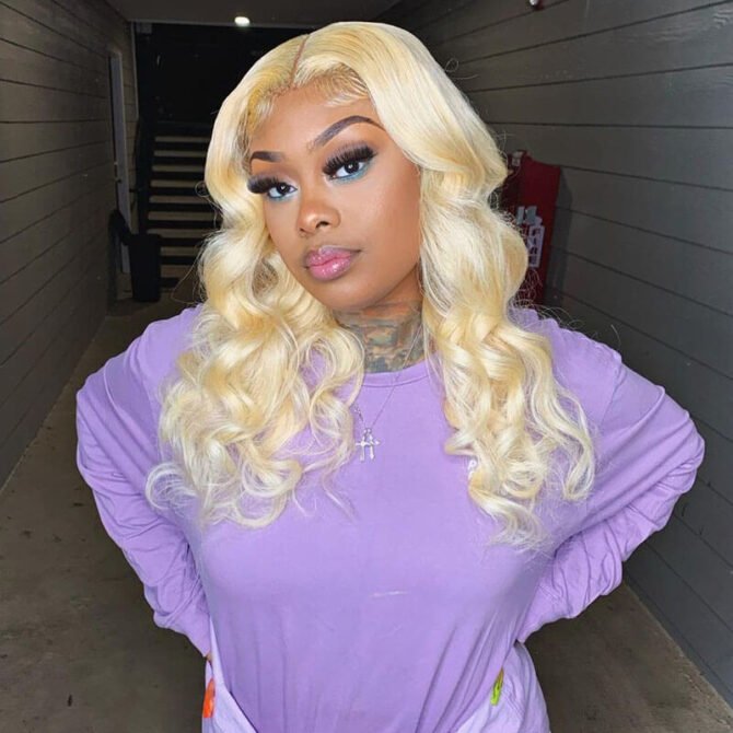 613 Blonde Body Wave Shoulder Length Straight 13x4 Lace Front Wig Special Sale