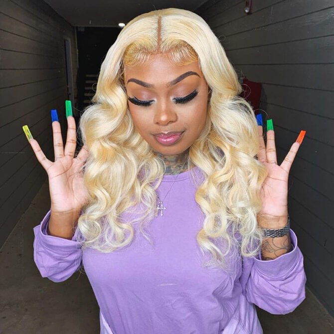 613 Blonde Body Wave Shoulder Length Straight 13x4 Lace Front Wig Special Sale