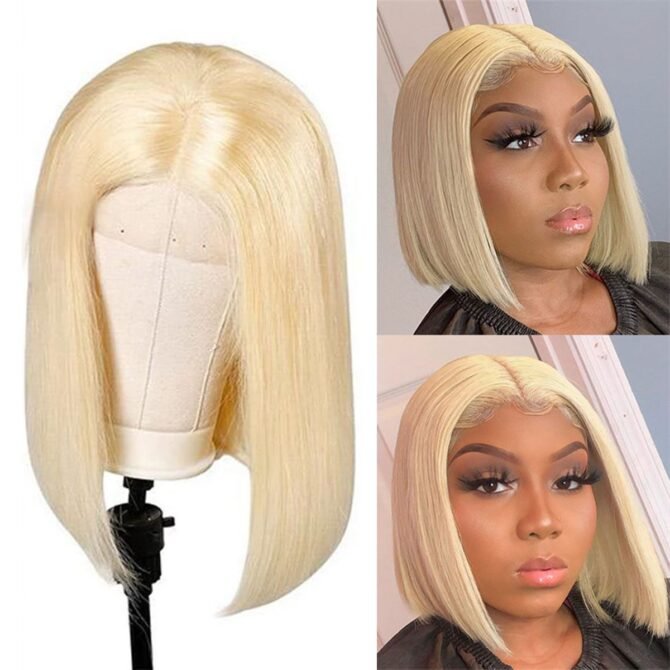 613 Blonde Bob Wig Straight 13x4 13x6 HD Lace Wig 180% Density