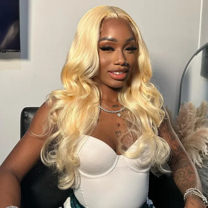 613 Blonde Body Wave 6x5 Lace Wear Go Glueless Wig 100% Human Hair Pre Bleached Knots Easily Redyed