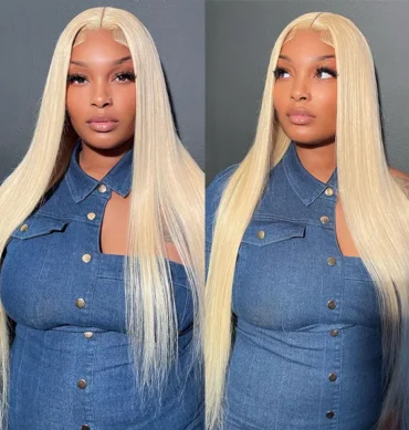 613 Blonde HD Lace Front Wigs Brazilian Straight Human Hair Wigs 180% Density