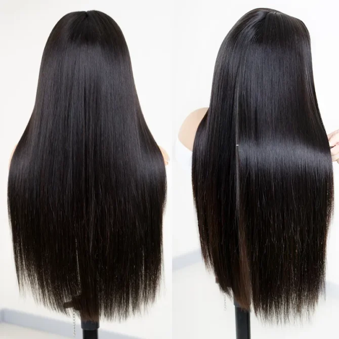 Straight Human Hair Wear Go Glueless 6x5 Pre Cut HD Lace Closure Wig Bleached Knots