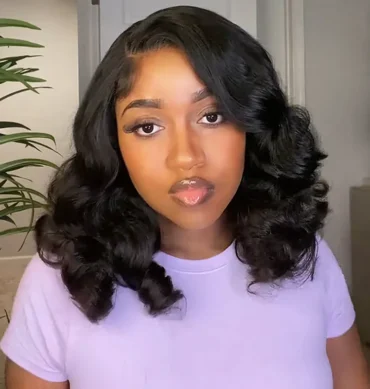 Loose Body Wave Short Human Hair 9x6 HD Lace Glueless Wig M-Cap Shoulder Length 200% Density