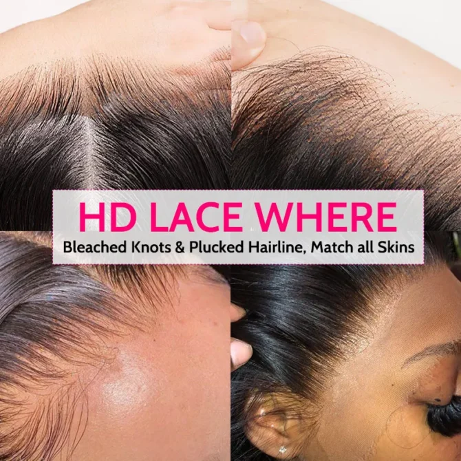 Loose Deep 5x5 Invisible HD Lace Closure Glueless Human Hair Wig Pre Plucked & Bleached