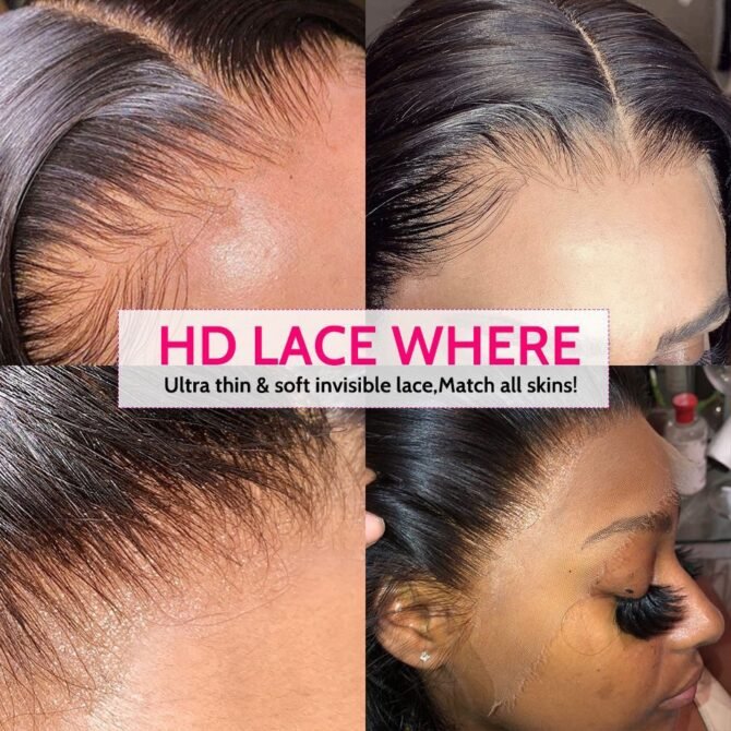 HD Lace Wigs Body Wave 5x5 Undetectable Glueless Closure Wig 180% Density Pre Plucked & Bleached