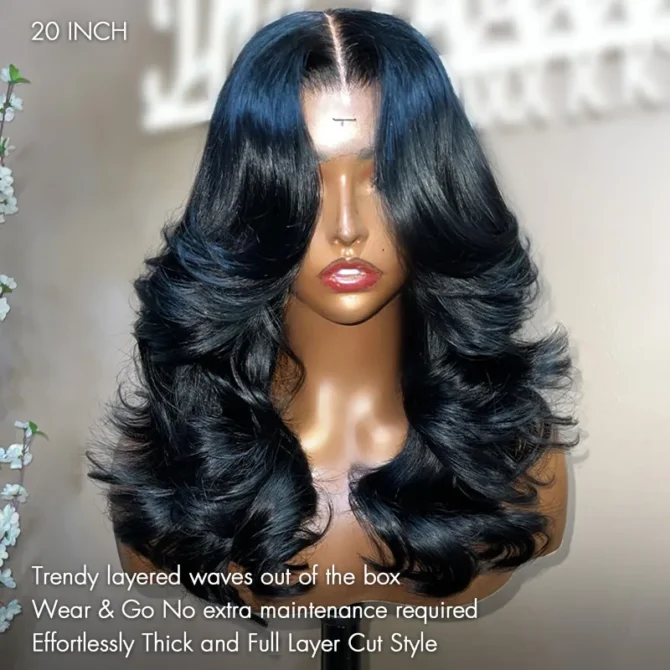 Wear Go Glueless Butterfly Layered Cut Style Loose Body Wave 6x5 13x4 HD Lace Wig Pre Everything