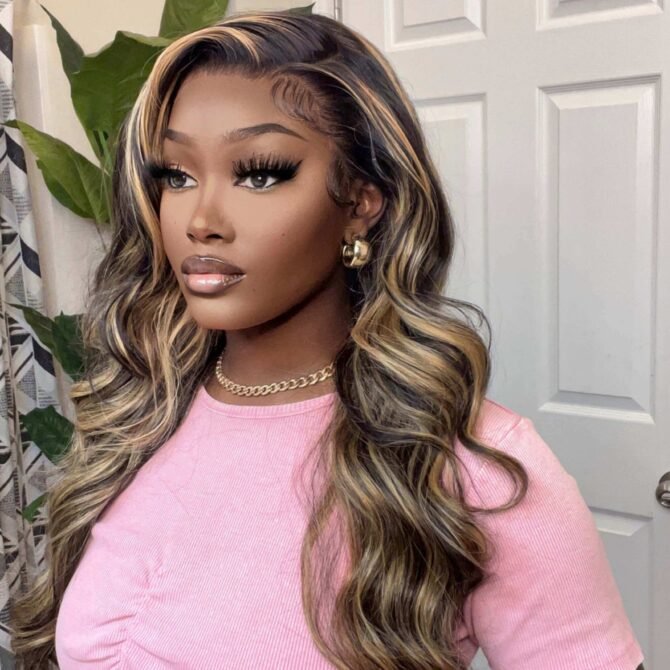 Balayage Highlight Wig Straight/Body Wave 6x5 HD Wear Go Glueless Pre-Cut Lace Wig