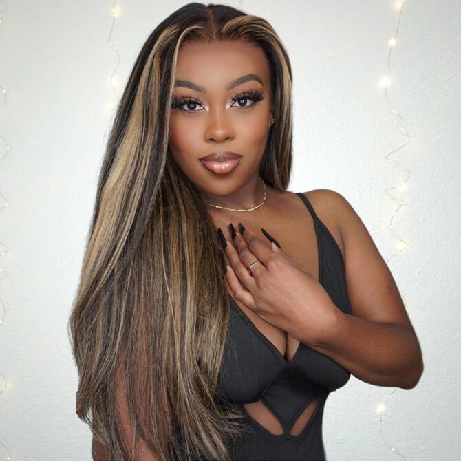 Balayage Highlight Wig Straight/Body Wave 6x5 HD Wear Go Glueless Pre-Cut Lace Wig