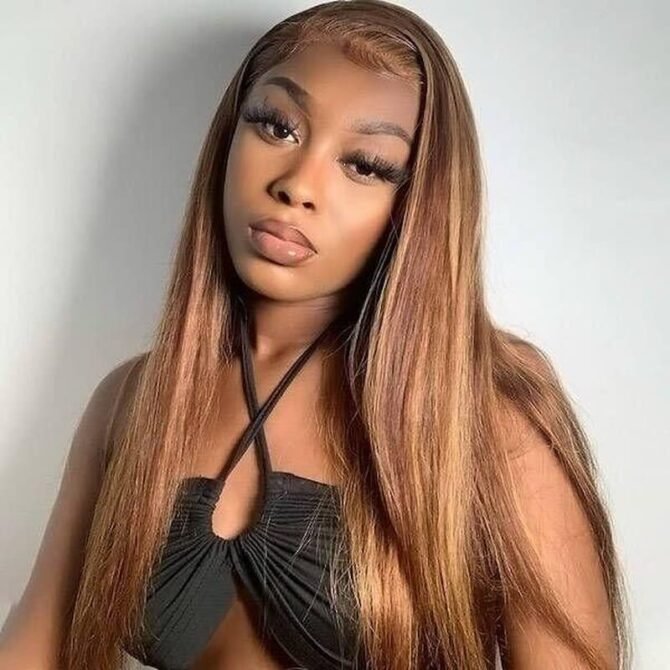 Wear Go Honey Blone Highlight Wig Straight/Body Wave Air Cap 6x5 Plus HD Glueless Pre-Cut Lace Wig
