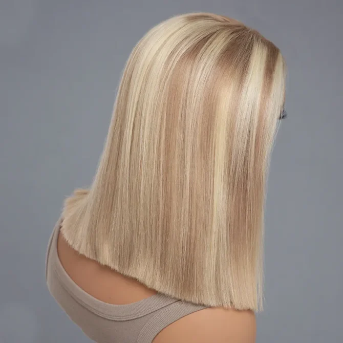 Blonde Highlight Color Bob Human Hair 6x5 13x6 HD Lace Glueless Wig P16/613 Pre Bleached & Plucked
