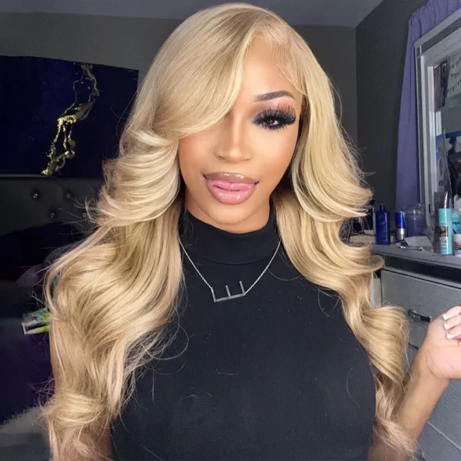 Cozy Blonde Color Straight Human Hair Barbie 13x6 HD Lace Frontal Wig Pre Plucked Hairline