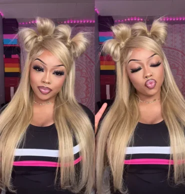 Cozy Blonde Color Straight Human Hair Barbie 13x6 HD Lace Frontal Wig Pre Plucked Hairline