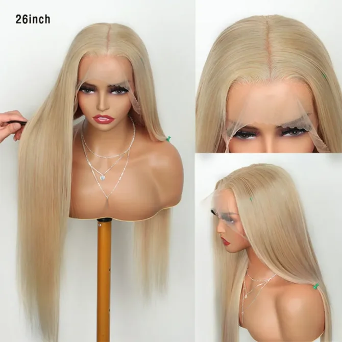 Cozy Blonde Color Straight Human Hair Barbie 13x6 HD Lace Frontal Wig Pre Plucked Hairline