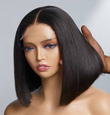 Pre Bleached Knots Short Straight Human Hair Bob 6x5 HD Pre-Cut Lace Glueless Wig