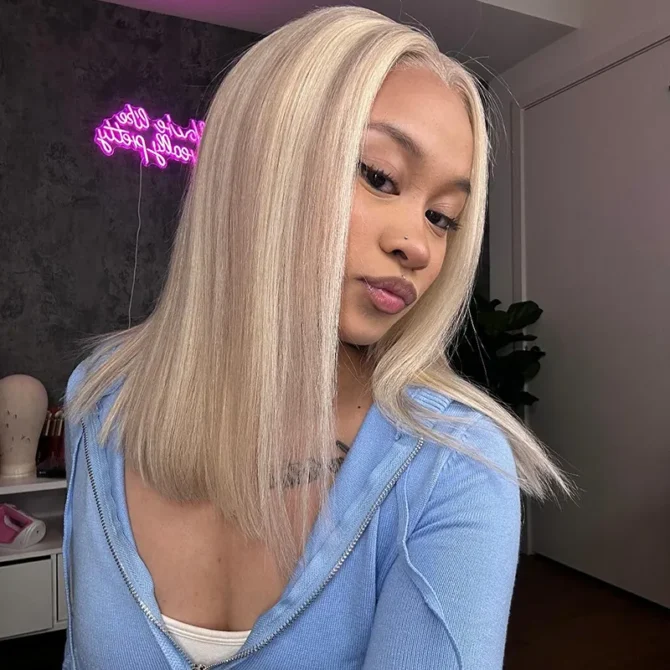 Blonde Highlight Color Bob Human Hair 6x5 13x6 HD Lace Glueless Wig P16/613 Pre Bleached & Plucked