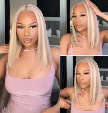 Blonde Highlight Color Bob Human Hair 6x5 13x6 HD Lace Glueless Wig P16/613 Pre Bleached & Plucked