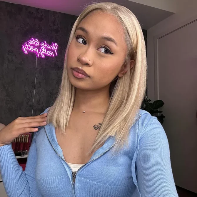 Blonde Highlight Color Bob Human Hair 6x5 13x6 HD Lace Glueless Wig P16/613 Pre Bleached & Plucked