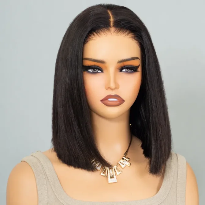 Wear Go Straight Bob Wig Pre-Cut 6x5 HD Lace Closure Wig Glueless Bleached Knots