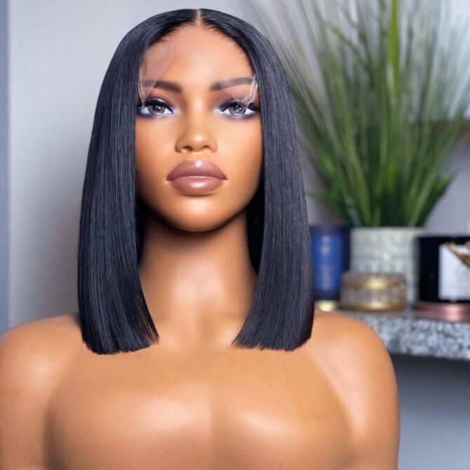 Short Bob Wig Straight Hair 150% Density 13x4 Glueless Lace Front Bob Wig