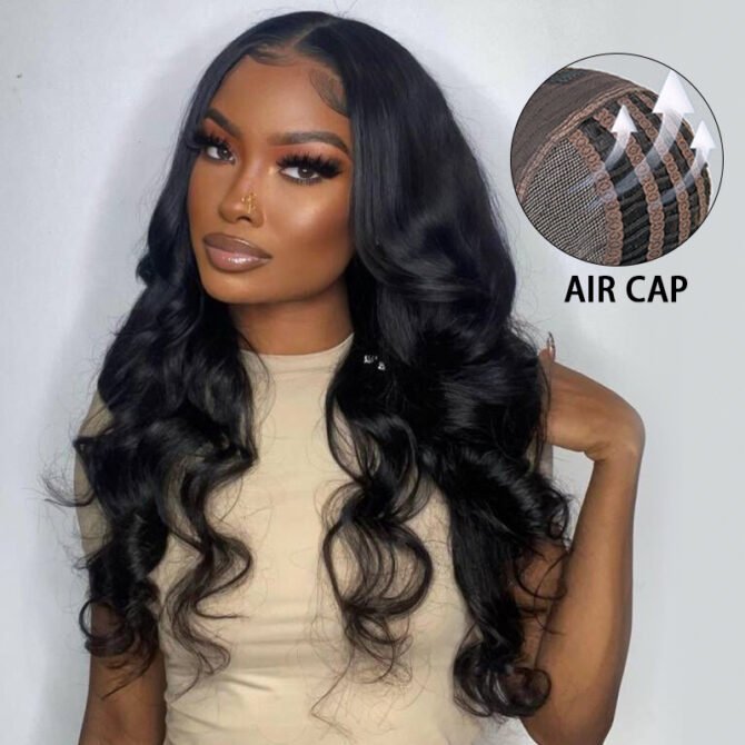 Breathable Air Cap | Wear Go Glueless 6x5 Plus Lace Loose Body Wave Wig Bleached Knots