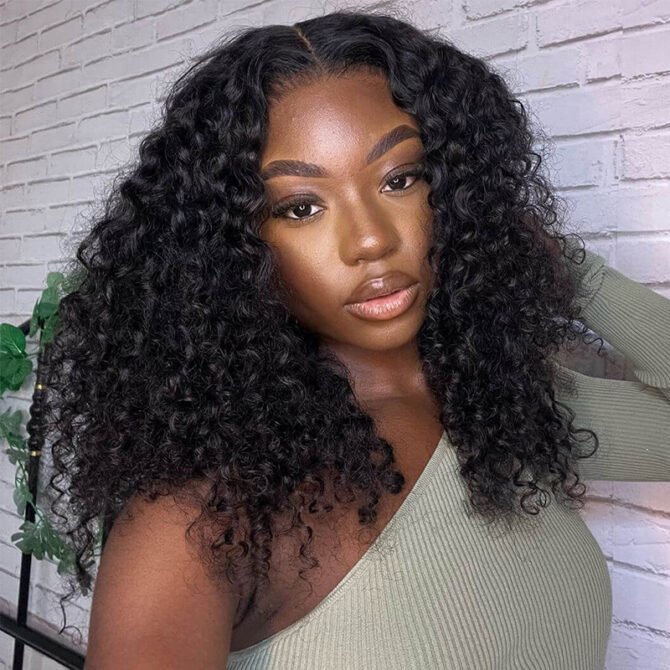 Air Cap | Short Bouncy Water Curly Wear Go Glueless 6x5 HD Lace Wig 100% Human Hair Casual Finger Curls