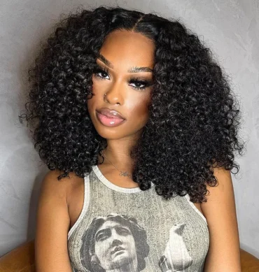 Wear Go Pre-Cut Lace Short Bouncy Curly wig Upgrade 6x5 Lace Deep Curly Glueless Wig