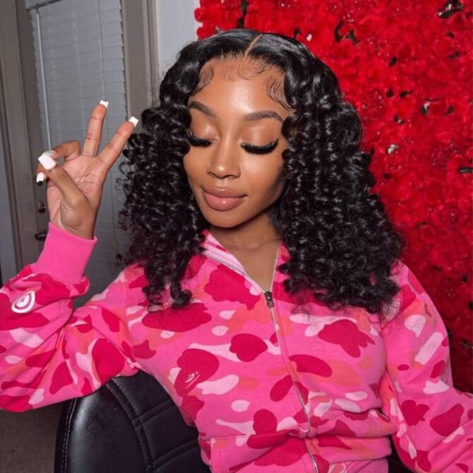 Air Cap | Short Bouncy Water Curly Wear Go Glueless 6x5 HD Lace Wig 100% Human Hair Casual Finger Curls