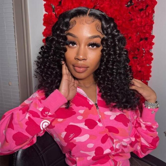 Air Cap | Short Bouncy Water Curly Wear Go Glueless 6x5 HD Lace Wig 100% Human Hair Casual Finger Curls