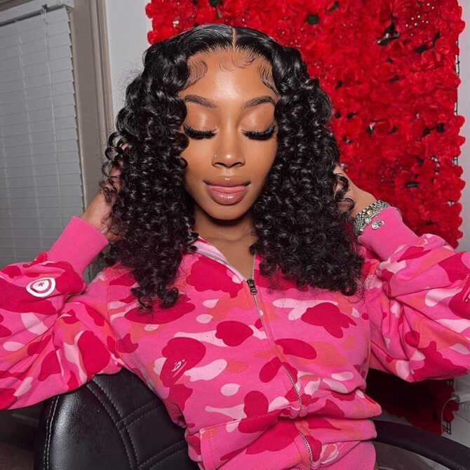 Air Cap | Short Bouncy Water Curly Wear Go Glueless 6x5 HD Lace Wig 100% Human Hair Casual Finger Curls