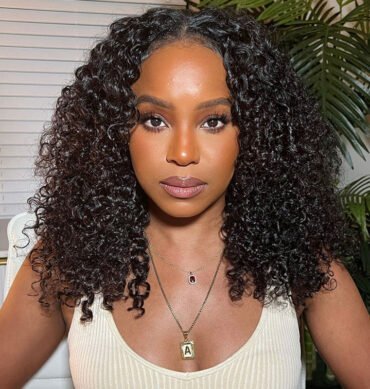 Bouncy Water Curls Short V Part Wig 100% Human Hair Quick And Easy Install Protective Style
