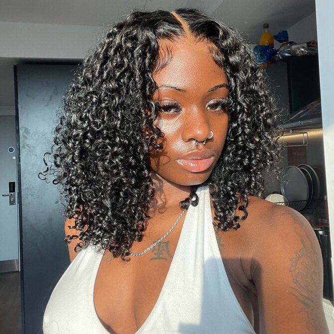Air Cap | Short Bouncy Water Curly Wear Go Glueless 6x5 HD Lace Wig 100% Human Hair Casual Finger Curls