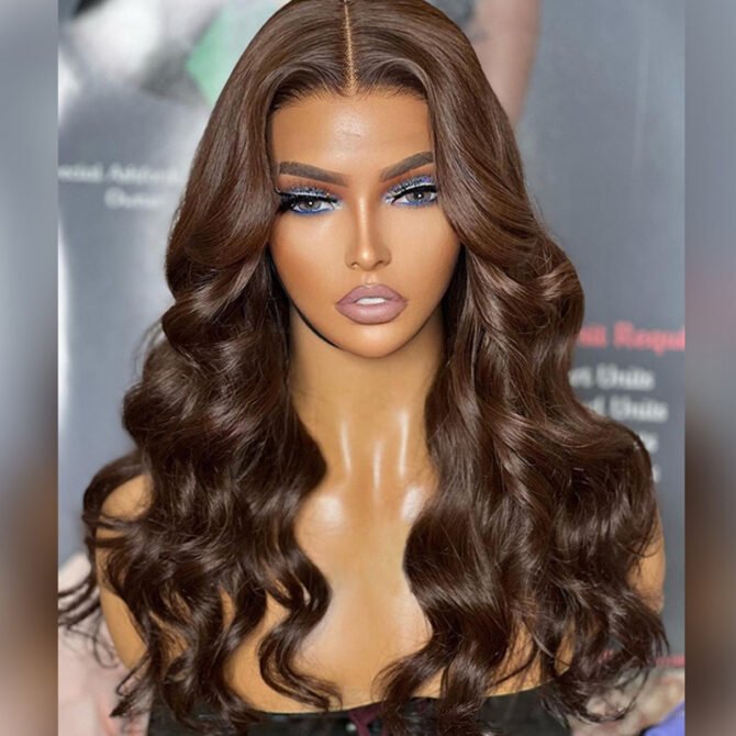 Brown Color Upgrade 6x5 HD Lace Straight/Body Wave Wear Go Glueless Closure Wig Plucked Hairline