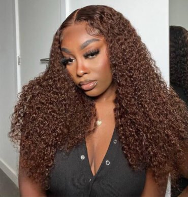 Chocolate Brown Color Curly 13x4 HD Lace Front 6x5 Wear Go Glueless Human Hair Wig 180% Density