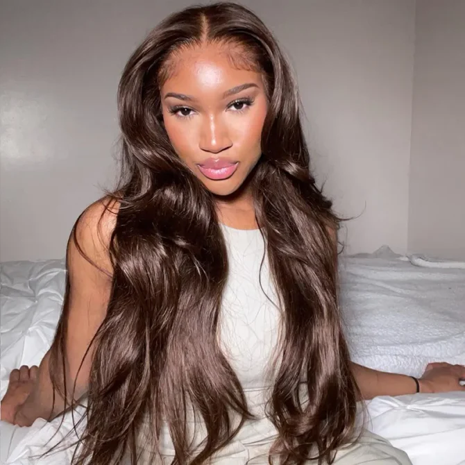 Brown Color Upgrade 6x5 HD Lace Straight/Body Wave Wear Go Glueless Closure Wig Plucked Hairline