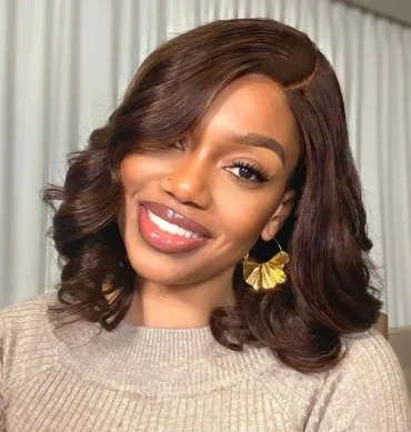 Short Loose Body Wave 6x5 HD Lace Glueless Wig Reddish Brown/99J Burgundy/Brown Color 100% Human Hair