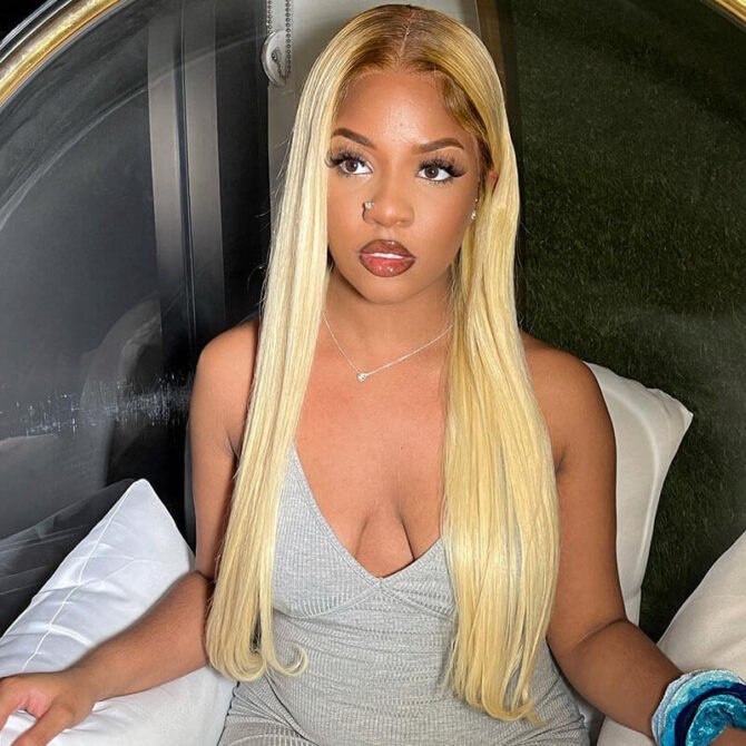 #4/613 Blonde Wig With Brown Roots Straight/Body Wave 13x4 HD Lace Human Hair Wigs