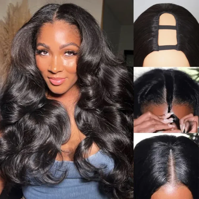 Butterfly Layer Cut Loose Body Wave U Part Human Hair Wig Thick & Soft for Women
